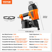 Bild in Galerie-Viewer laden, Amocart Coil Siding Nailer CN65 CN55 CN70 CN83 CN90 Pneumatic Siding Nail Gun Pallet Making Coil Nailer 70-120PSI Air Nailer