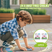 Load image into Gallery viewer, Amocart 32PCS Kids Drawing Board Painting Accessories with Chalks Dry-Erase Markers & Paper Kit for Desktop/Standing Art Easel