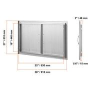 Bild in Galerie-Viewer laden, 【Premium】SucceBuy BBQ Access Door Double Outdoor Kitchen Stainless Steel Flush Mount Door for BBQ Island Grilling Station Outsid
