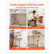 Charger l'image dans la visionneuse de galerie, Amocart 2-Pack Cabinet Jack Support Pole Steel Telescopic Quick Support Rod Adjustable 3rd Hand System for Lifting Cargo Bars