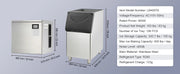 Bild in Galerie-Viewer laden, Amocart Commercial Ice Maker 400LBS/24H Ice Making Machine w/ 330.7LBS Large Storage Bin Auto Self-Cleaning Ice Maker Machine