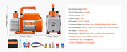 Load image into Gallery viewer, Amocart 3.5 CFM 4.5 CFM Vacuum Pump & Gauge Set, Single Stage Rotary Vane HVAC & Hoses for R134a R12 R22 R502a R410A R404 R407C