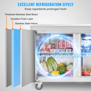 Charger l'image dans la visionneuse de galerie, Amocart 72" Commercial Refrigerator Sandwich & Salad Prep Table 20Cu.Ft Food Prep Frost Free Refrigerator for Restaurant Bar