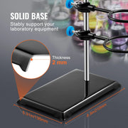 Charger l'image dans la visionneuse de galerie, Amocart Lab Stand Support Laboratory Retort Support Stand Set Steel Lab Stand 23.6" Rod and 8.3" x 5.3" Cast Iron Base w/ Clamp