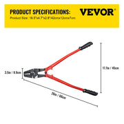 Bild in Galerie-Viewer laden, Amocart 24/30Inch Wire Rope Swager Crimper Tool Insulated Handle Aluminum Copper Cable Fishing Sleeves Cutter Crimping Pliers