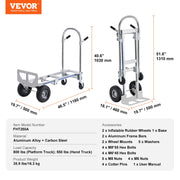 Bild in Galerie-Viewer laden, Amocart Folding Hand Truck Aluminum Heavy Industrial Collapsible Dolly Cart for Transport and Moving in Warehouse Supermarket