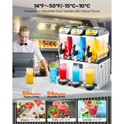 Charger l'image dans la visionneuse de galerie, 【Premium】Amocart 15L Commercial Frozen Drink Maker Triple Tank Slushy hine Slushie Maker hine for Home Party Restaurants Cafe