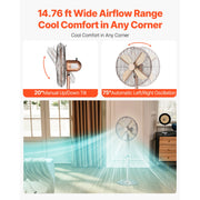 Charger l'image dans la visionneuse de galerie, Amocart Industrial Pedestal Fan 16/18/24 Inch 75-Degree Oscillating Fan Height Adjustable Standing Fans with 3 Adjustable Speed