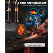 Bild in Galerie-Viewer laden, Amocart Portable Propane Forge 3 Burners, 2600℉ Tool and Knife Making Cold-Rolled Steel Gas Forging Tools Use for Metal Forging