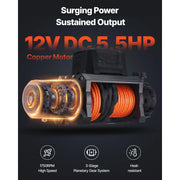Bild in Galerie-Viewer laden, Amocart 10000/12000/13500 lbs Electric Winch 12V DC Truck Car Winch with 90 ft Synthetic Rope for Towing Off-Road SUV Jeep