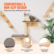 Charger l'image dans la visionneuse de galerie, Amocart Wall Mounted Cat Shelves Cat Wall Shelves and Perches with Jumping Boards Hammocks & Cat Tree Cat Furniture and Shelves