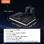 Load image into Gallery viewer, Amocart Heat Press Machine 15"x15"/ 16"x20" /16"x24" Sublimation Printer Manual Clamshell Transfer on DIY T-shirt Pillow