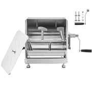 Charger l'image dans la visionneuse de galerie, Amocart Manual Meat Mixer 80L Tilt Tank Processing Equipment(Mixing Max 80LBS) Stainless Steel Mixer w/ Lid Handle Gear Reducer
