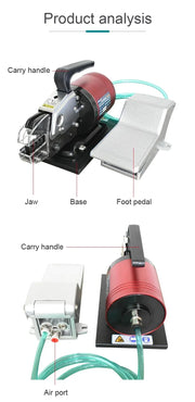 Bild in Galerie-Viewer laden, Zten Pneumatic Terminal Crimping Machine Tool 1.3T Terminal Crimper Pliers Tool with Crimping Die For Optional With Foot Touch