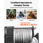 Charger l'image dans la visionneuse de galerie, SucceBuy 3000LBS Electric Winch 12V Wired ATV/UTV Winch with 3/16in x 39.4ft Steel Wire Rope IP55 Waterproof for Towing Off-Road