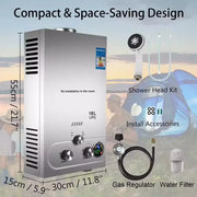 Load image into Gallery viewer, 6L-25L Tankless Gas Water Heater - Instant Heating System for Home & Outdoor (LPG/NG Dual Fuel, Energy Saving Design)