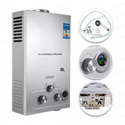 Load image into Gallery viewer, Electric 6L Tankless Propane Hot Water Heater, 4.8GPM Stainless Steel Liquefied Petroleum Gas Water, wAter Heater