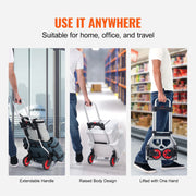 Charger l'image dans la visionneuse de galerie, Amocart 176 lbs Folding Hand Truck Dolly Aluminum Stair Climbing Cart with Telescoping Handle Luggage Trolley for Home Shopping