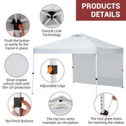 Load image into Gallery viewer, Easy One-Push Setup Pop Up Canopy Tent 10x10ft – Waterproof Outdoor Shelter, Portable Gazebo with Wheeled Bag, Includes Side Wall, Ideal for Camping, Patio, Parties