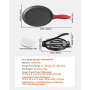 Charger l'image dans la visionneuse de galerie, Amocart 8 10 Inch Tortilla Press Cast Iron Tortilla and Roti Maker Heavy Duty Tortilladora Press Pataconera Makers w/Handle