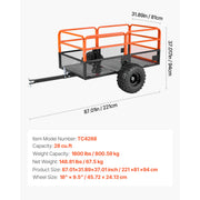 Load image into Gallery viewer, SucceBuy Garden Utility Trailer 28 Cu.Ft. & 1800lbs ATV UTV Trailer Tow Behind Steel Dump Trailers for Lawn Tractor Garden Waste