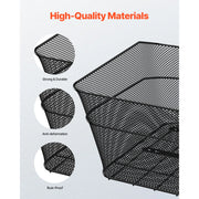 Bild in Galerie-Viewer laden, Amocart Rear Bike Basket Wire Mesh Bicycle Basket with Waterproof Cover Durable Metal Bike Back Basket Fits Most Rear Bike Rack