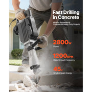 Bild in Galerie-Viewer laden, Amocart Demolition Jack Hammer 2800 W Powerful Electric Jackhammer 1200 BPM Concrete Breaker with Carrying Case Gloves