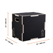 Load image into Gallery viewer, 【From China】Amocart 3 In 1 Plyometric Jump Box Wooden Plyo Box Black For Home Gym Training Conditioning Strength Training