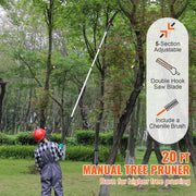 Load image into Gallery viewer, Amocart Manual Pole Saw Extendable Tree Pruner Steel Blade for Branches Trimming with Lightweight Aluminum Alloy Handle