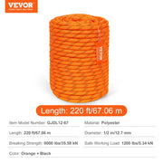 Charger l'image dans la visionneuse de galerie, Amocart 220ft Dual-Weave Polyester Rope 48-Strand Outdoor Accessories Emergency Cord for Camping Swinging Rappelling Rescue