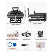 Bild in Galerie-Viewer laden, Amocart 15x15in 5in1 8in1 Hybrid Heat Press Multifunction Heat Up Fast All-New Patented Design Sublimation Press Machine