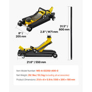 Bild in Galerie-Viewer laden, Amocart 2.5 Ton Floor Hydraulic Jack Pneumatic Low Profile Floor Jack Heavy-Duty Steel Floor Jacks with Single Piston Lift Pump
