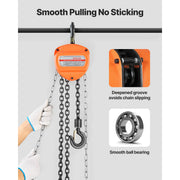 Charger l'image dans la visionneuse de galerie, Amocart Hand Chain Hoist Manual Chain Block with Upgrade G80 Galvanized Chain 10 ft/20ft Lifting Height Pulley Hoist for Garage
