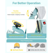 Charger l'image dans la visionneuse de galerie, Amocart Hat Heat Press Machine with 2/4pcs Interchangeable Platens Precise Temperature and Time Control Hat Heat Press