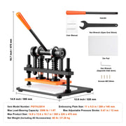 Load image into Gallery viewer, Amocart Leather Cutting Machine Embossing Plate Manual Die Cutter 0.47 in Pressure Stroke Leather Embossing Machine