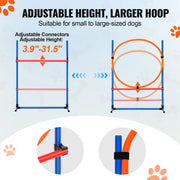 Load image into Gallery viewer, Amocart Dog Agility Training Equipment 4 PCS Set with Adjustable High Hurdles 6 Weave PolesJump Ring Square Pause Box Whistle