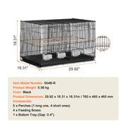 Bild in Galerie-Viewer laden, Amocart 30In Flight Bird Cage Stackable Divided Small Animal Cage for Kinds of Birds Pet Travel Birdcage with Handle and Perche