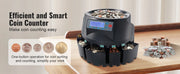 Charger l'image dans la visionneuse de galerie, Amocart 230/300 Coins/Min USD Coin Sorter Wrapper Professional Electric Automatic Machine LED Display for School Shop Bank Home