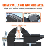Bild in Galerie-Viewer laden, Amocart Bench Vise 4.5" 6" 6.5" Multipurpose, Swivel Base & Anvil Heavy Cast Iron for Drilling, Conduit Cutting, Sanding
