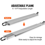 Load image into Gallery viewer, Amocart Telescoping Aluminum Work Plank 6-9 ft 500lbs Capacity 12.5 inch Width Aluminum Scaffold Plank Extension Staging Plank