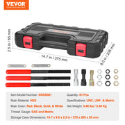 Charger l'image dans la visionneuse de galerie, Amocart Thread Chaser Set UNC UNF Metric Thread Restorer Tool Rethreading Tool Kit Heat Treated Steel Mechanics DIY Enthusiast