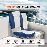 Bild in Galerie-Viewer laden, Amocart Boat Seat 18.9" Low Back Boat SeatFolding Boat Chair with Thickened Sponge Padding & Hinge Fold-Down Boat Captain Chair