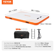 Charger l'image dans la visionneuse de galerie, Amocart Inflatable Floating Dock 10x8FT Non-Slip Water Detachable Ladder Portable Carrying Bag Floating Platform Island Raft