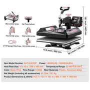 Load image into Gallery viewer, SucceBuy Heat Press Machine Heat Transfer Machine 30oz Tumbler Press 360° Swing Away Digital T-Shirt Pressing Coating