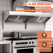 Bild in Galerie-Viewer laden, Amocart 4/5/6/7/8/9FT Commercial Exhaust 201 Stainless Steel Concession Hood Under Cabinet Range Hood Kitchen Vent Hood Sliver