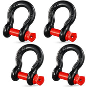 Charger l'image dans la visionneuse de galerie, Amocart 4pcs 5/8" D-Ring Shackle 8T 13T Breaking Strength Tow Hook with 3/4" Screw Pin for Truck Off Road Towing Accessories