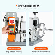 Charger l'image dans la visionneuse de galerie, Amocart Electric/Manual Wire Stripping Machine Cable Stripper Wire Peeler 370W 1.5-36mm 11 Channels for Scrap Copper Recycling