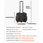 Charger l'image dans la visionneuse de galerie, Amocart 110Lbs Rolling Tool Bag 25 Pockets Roller Tool Bag on Wheels with Telescoping Handle Toolbag Organizers for Mechanic