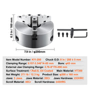 Bild in Galerie-Viewer laden, Amocart 3-Jaw Lathe Chuck 160mm / 200mm / 250mm Self-Centering Lathe Chuck Multiple Clamping Range for Lathe Printer Machining