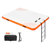 Charger l'image dans la visionneuse de galerie, SucceBuy Inflatable Floating Dock Non-Slip Water Floating Dock Mat with Detachable Ladder Floating Platform Island Raft for Pool